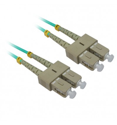 Plenum SC-SC OM3 10GB 50/125 Aqua Fiber Optic Cable 80m