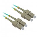Plenum SC-SC OM3 10GB 50/125 Aqua Fiber Optic Cable 80m