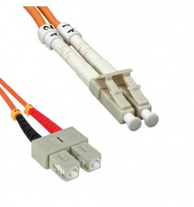 Plenum LC-SC OM1 Duplex Multimode 62.5/125 Fiber Optic Cable 1m