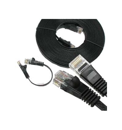 1Ft Cat6 Flat Ethernet Cable Black