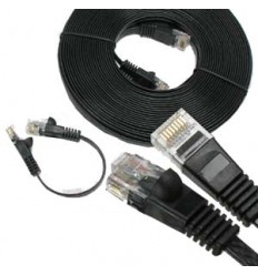 25Ft Cat6 Flat Ethernet Cable Black 2