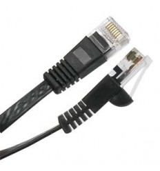 2Ft Cat6 Flat Ethernet Cable Black
