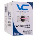 Vertical Cable Cat5e, 350 MHz, UTP, 24AWG, 8C Solid Bare Copper, 1000ft, Pink, Bulk Ethernet Cable - 151 Series