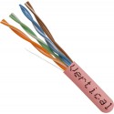 Pink  50Ft Cat5e Bulk CMR UTP Copper Cable