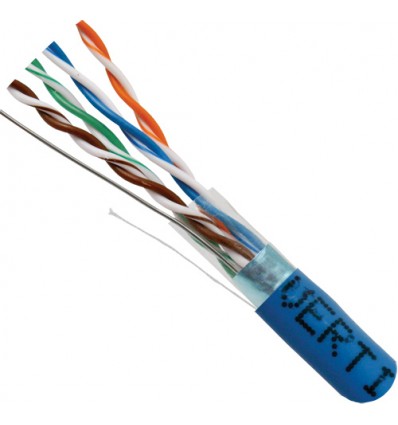 Blue 300Ft Cat5e Shielded Solid Copper Bulk Cable