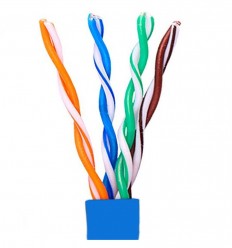 200Ft Cat5e Plenum UTP Bulk Copper Cable Blue