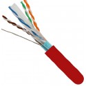 50Ft Cat6 Shielded Bulk Copper Cable CMR Red