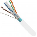 50Ft Cat6 Shielded Bulk Copper Cable CMR White