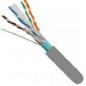 50Ft Cat6 Shielded Bulk Copper Cable CMR Gray