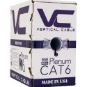 Black Vertical Cable CAT5E, 350 MHz, UTP, 24AWG, 8C Solid Bare Copper, Plenum, 1000ft, Bulk Ethernet Cable - Made in USA