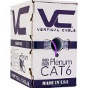 Purple Vertical Cable CAT5E, 350 MHz, UTP, 24AWG, 8C Solid Bare Copper, Plenum, 1000ft, Bulk Ethernet Cable - Made in USA