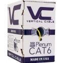 Yellow Vertical Cable CAT5E, 350 MHz, UTP, 24AWG, 8C Solid Bare Copper, Plenum, 1000ft, Bulk Ethernet Cable - Made in USA