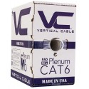 White Vertical Cable CAT5E, 350 MHz, UTP, 24AWG, 8C Solid Bare Copper, Plenum, 1000ft, Bulk Ethernet Cable - Made in USA