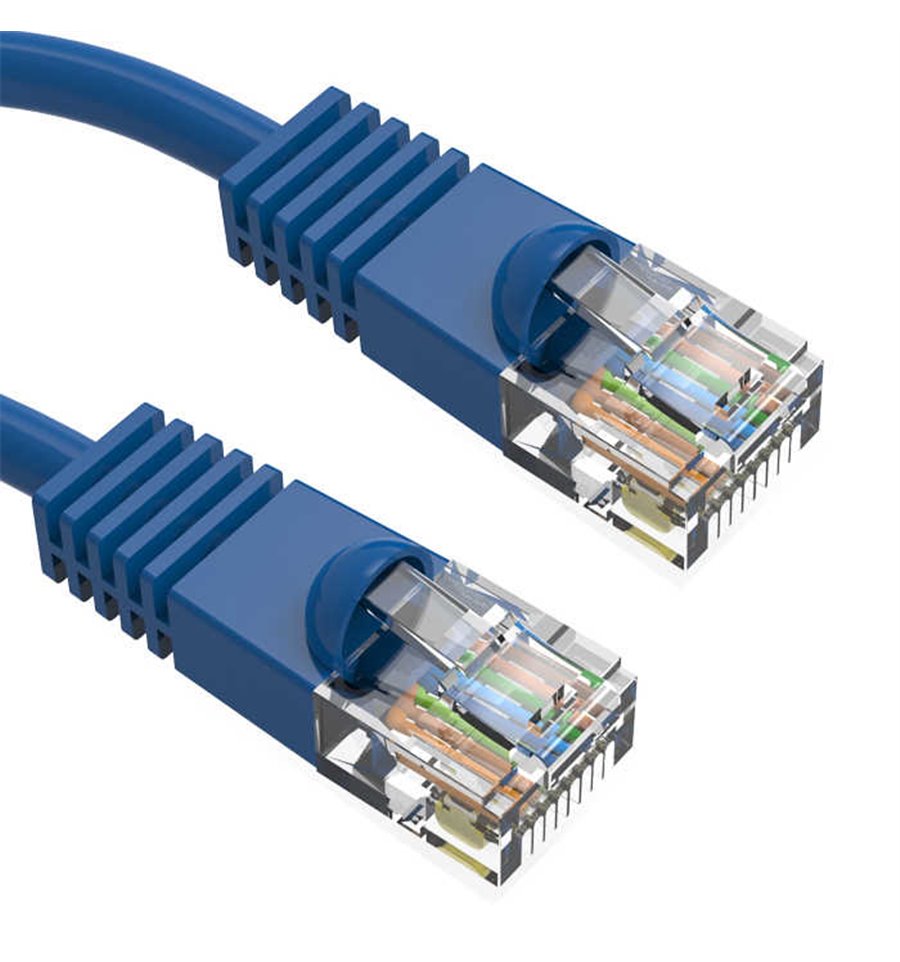 Blue UTP Cat5 Patch Cable 20 Ft, 100% Copper 24Awg 