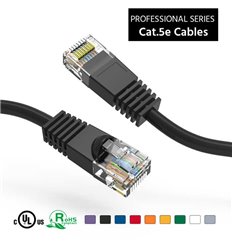 25Ft Cat5e Ethernet Copper Cable Black 2