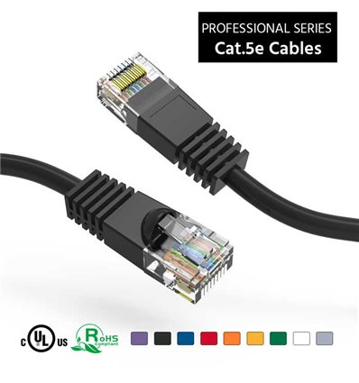 50Ft Cat5e Ethernet Copper Cable Black
