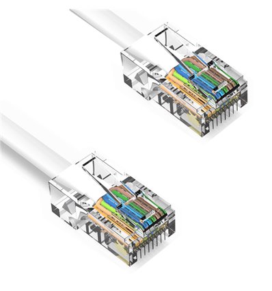 0.5Ft Cat5e Ethernet Non-booted Cable White