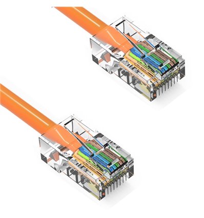 1Ft Cat5e Ethernet Non-booted Cable Orange