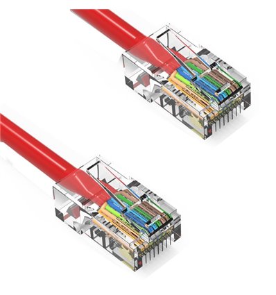 1Ft Cat5e Ethernet Non-booted Cable Red