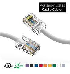 1Ft Cat5e Ethernet Non-booted Cable White 2