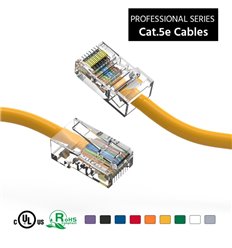 1Ft Cat5e Ethernet Non-booted Cable Yellow 2