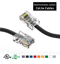 2Ft Cat5e Ethernet Non-booted Cable Black 2