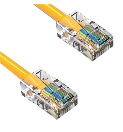 2Ft Cat5e Ethernet Non-booted Cable Yellow