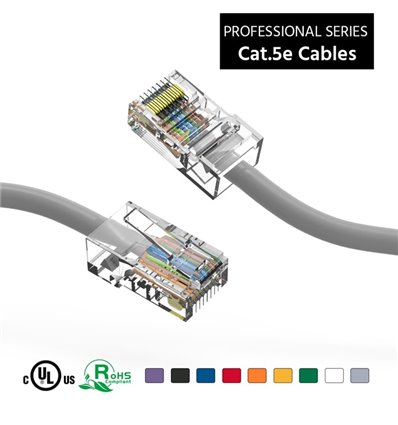 7Ft Cat5e Ethernet Non-booted Cable Grey