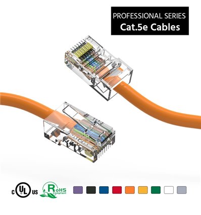 7Ft Cat5e Ethernet Non-booted Cable Orange