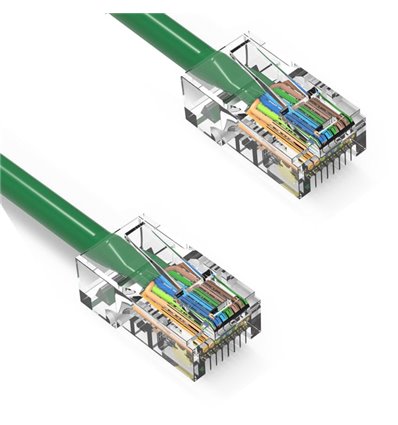10Ft Cat5e Ethernet Non-booted Cable Green