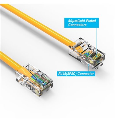 250Ft Cat5e Ethernet Non-booted Cable Yellow
