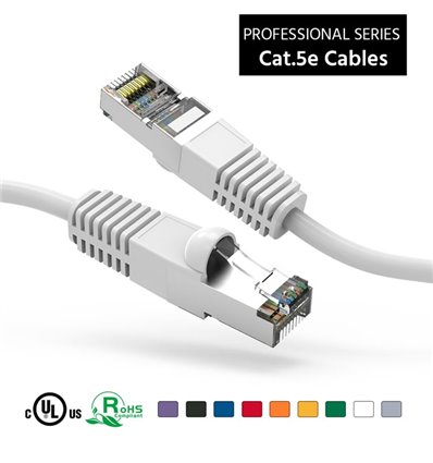 1Ft Cat5e Ethernet Shielded Cable White