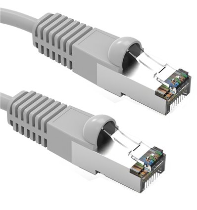 2Ft Cat5e Ethernet Shielded Cable Grey