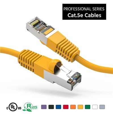 2Ft Cat5e Ethernet Shielded Cable Yellow