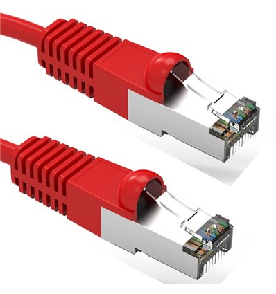 3Ft Cat5e Ethernet Shielded Cable Red
