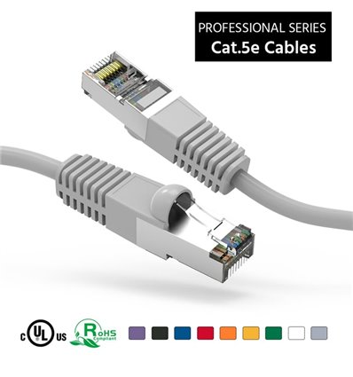 5Ft Cat5e Ethernet Shielded Cable Grey