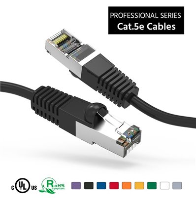 100Ft Cat5e Ethernet Shielded Cable Black