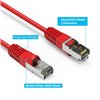 150Ft Cat5e Ethernet Shielded Cable Red