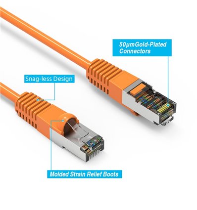 200Ft Cat5e Ethernet Shielded Cable Orange