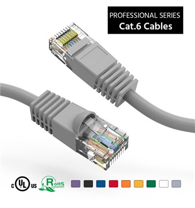 14Ft Cat6 Ethernet Copper Cable Grey