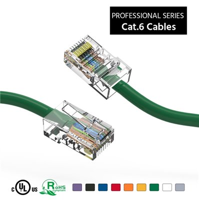 50Ft Cat6 Ethernet Non-booted Cable Green