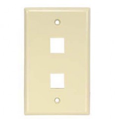 2port Keystone Wallplate Ivory