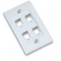 4port Keystone Wallplate White