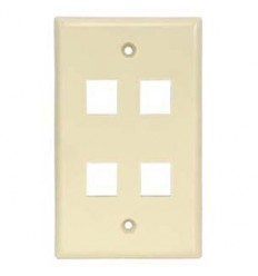 4port Keystone Wallplate Ivory