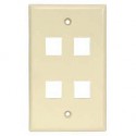 4port Keystone Wallplate Ivory