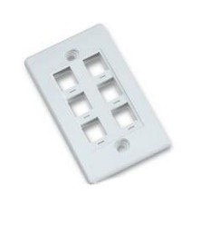 6port Keystone Wallplate White