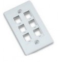 6port Keystone Wallplate White