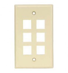 6port Keystone Wallplate Ivory