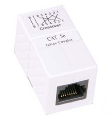 Cat5e RJ45 Inline Crossover Coupler White