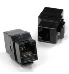 Cat5e Inline Coupler w Keystone Latch Black